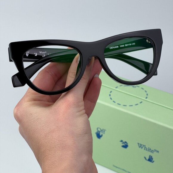 Off-White STYLE 4 AF 11000 BRAND NEW Eyeglasses Black Blue Block Unisex Cat Eye - Picture 1 of 10